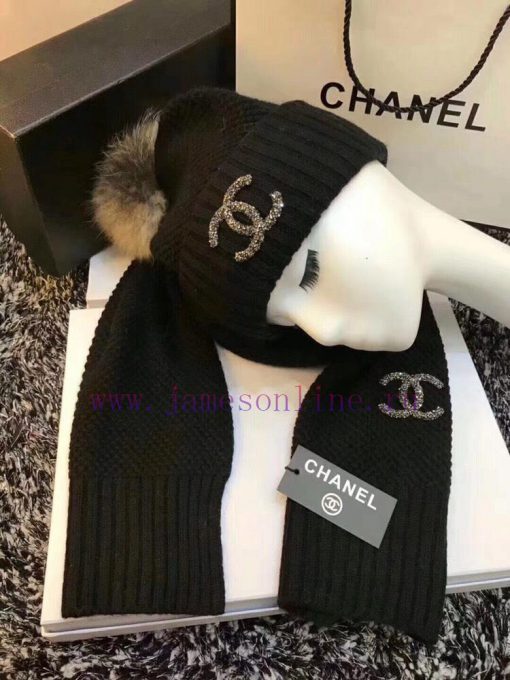 Chanel set CHANEL original single hat scarf set [Love] [Love] 70% rabbit fur+30% wool materi4dxejo1p - Image 7