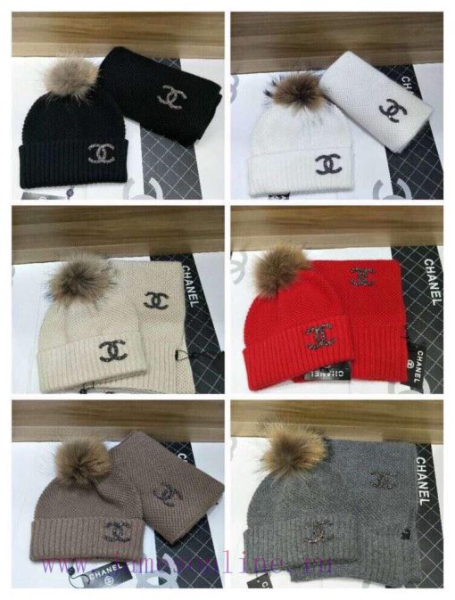 Chanel set CHANEL original single hat scarf set [Love] [Love] 70% rabbit fur+30% wool materi4dxejo1p - Image 10
