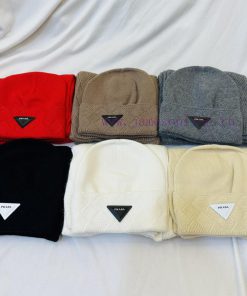 Prada hat and scarf set, warm and stylish, unisexm6vi7s6y