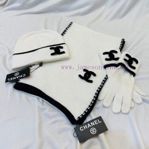 Chanel Three Piece Wool Set Hat Classic Set Hat Glove Hat Scarf Warm and Super Comfortable~Wh5raiwm0 - Image 5