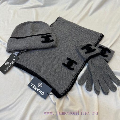 Chanel Three Piece Wool Set Hat Classic Set Hat Glove Hat Scarf Warm and Super Comfortable~Wh5raiwm0 - Image 8
