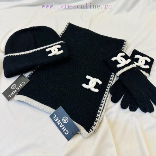 Chanel Three Piece Wool Set Hat Classic Set Hat Glove Hat Scarf Warm and Super Comfortable~Wh5raiwm0 - Image 9