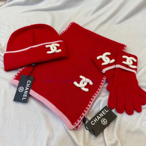 Chanel Three Piece Wool Set Hat Classic Set Hat Glove Hat Scarf Warm and Super Comfortable~Wh5raiwm0 - Image 10