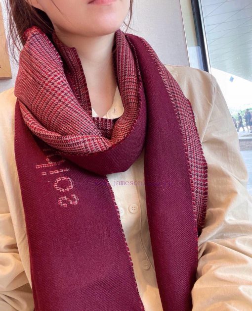 Acne fine spun wool unisex brand letter logo contrasting retro plaid fringe scarf 🧣 The smalp6d0t8z5