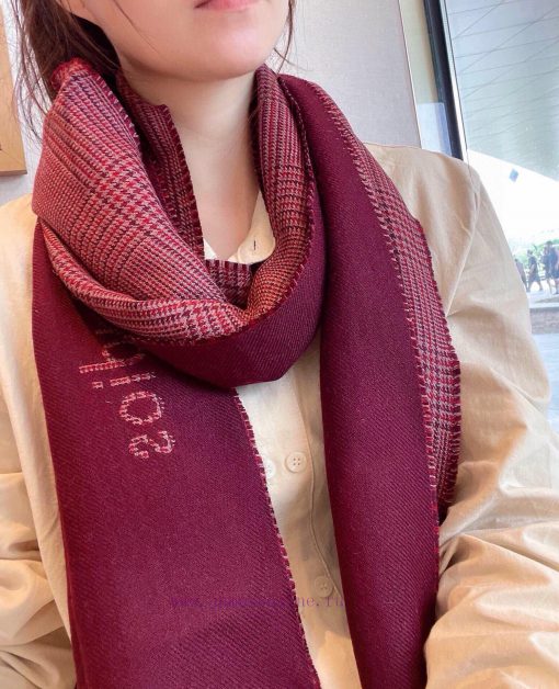 Acne fine spun wool unisex brand letter logo contrasting retro plaid fringe scarf 🧣 The smalp6d0t8z5 - Image 2