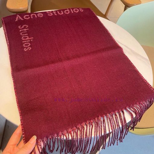 Acne fine spun wool unisex brand letter logo contrasting retro plaid fringe scarf 🧣 The smalp6d0t8z5 - Image 3