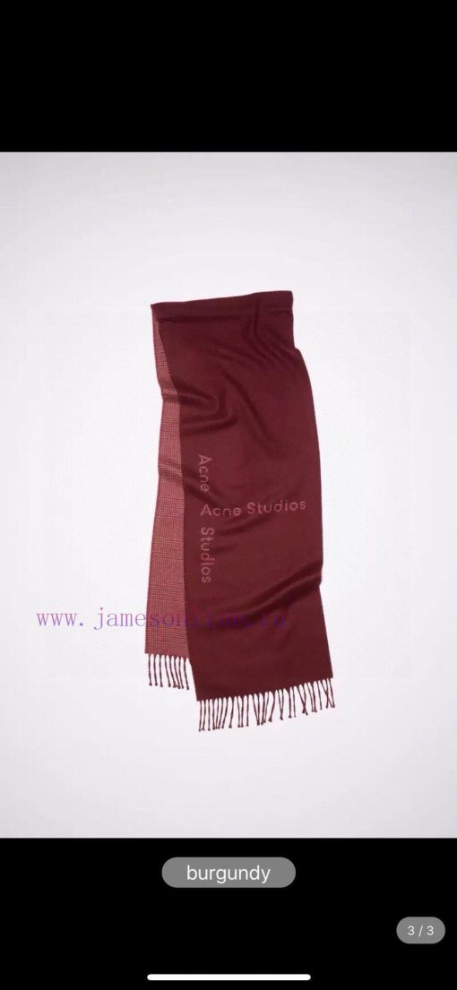 Acne fine spun wool unisex brand letter logo contrasting retro plaid fringe scarf 🧣 The smalp6d0t8z5 - Image 10