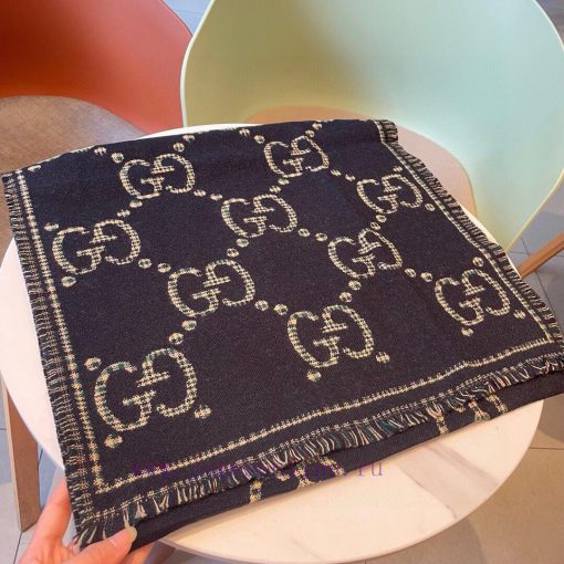 Gucci style lettersFabric woolSize 47 * 180Wool and silk scarf, decorated with oversized des4p5w7jb0 - Image 3