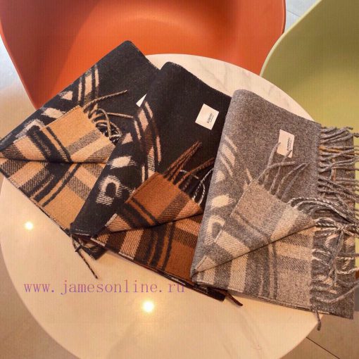 Bur Montage Printed Cashmere Scarf Latest Double sided Large Grid Pattern and Logo Pattern C5nbncrfu - Image 3