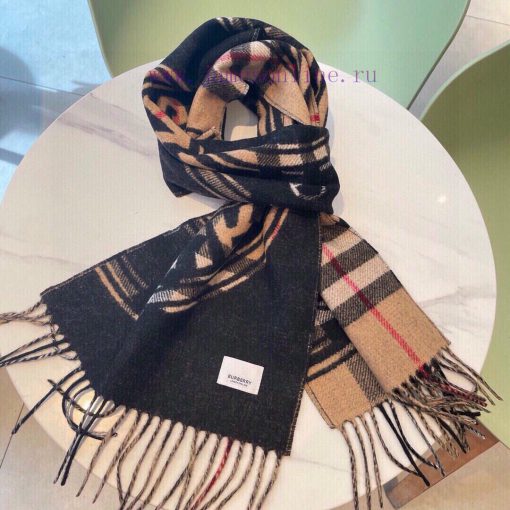 Bur Montage Printed Cashmere Scarf Latest Double sided Large Grid Pattern and Logo Pattern C5nbncrfu - Image 6