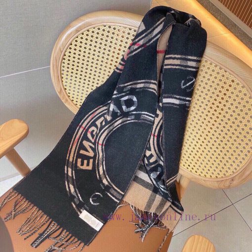 Bur Montage Printed Cashmere Scarf Latest Double sided Large Grid Pattern and Logo Pattern C5nbncrfu - Image 7