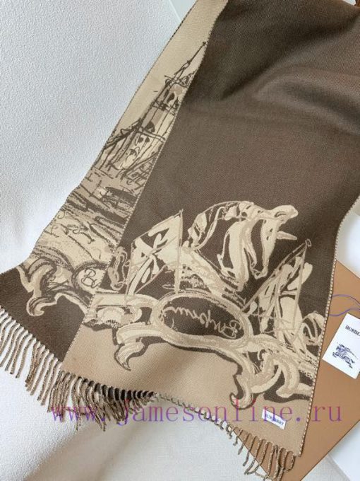 𝐁𝐔𝐑𝐁𝐄𝐑𝐑𝐘 Double sided shawl scarfThe most beautiful shawl, refined scarf, made of jacquard saxzek4th - Image 5