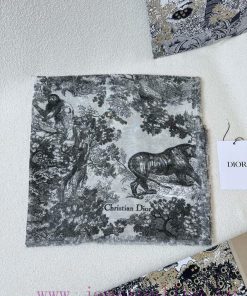 Grey, Dior's new Iru Animal Jungle Silk Cashmere Scarf Long Shawl is pure luxury and fashion4bmdnvag