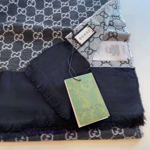 GucciFabric silk and woolSize 200 * 65Color BlueThis shoulder accessory is inspired by thecb0ukvxp - Image 5