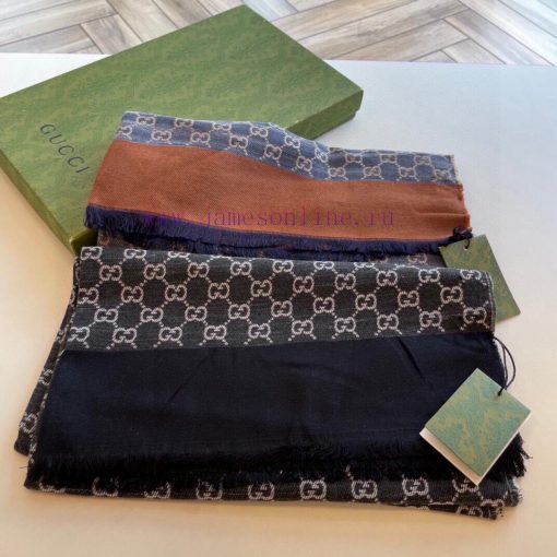 GucciFabric silk and woolSize 200 * 65Color BlueThis shoulder accessory is inspired by thecb0ukvxp - Image 10