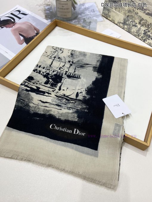 The new Dior cashmere scarf D Eiffel Tower scarf is recommended for VIP promotion. Be sure tawn55eec - Image 5