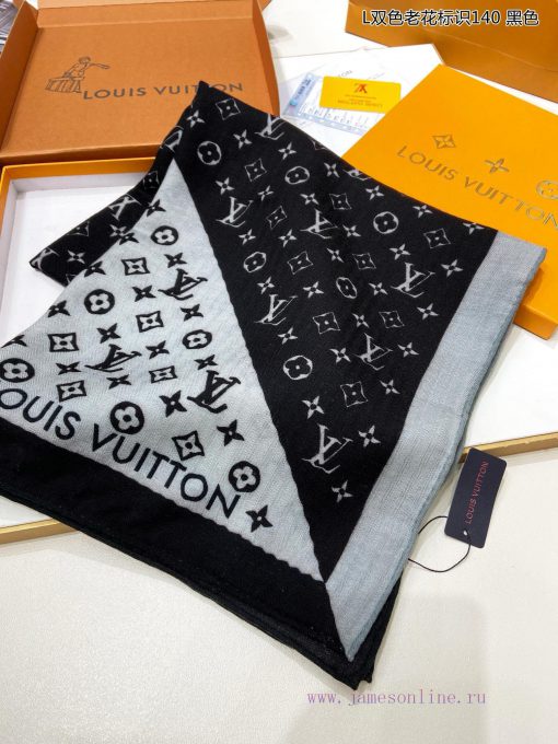 New Sincere Praise L Double Color Old Flower Logo 140 Cashmere Square Scarf, 2024 New Squared4yrcak3 - Image 5