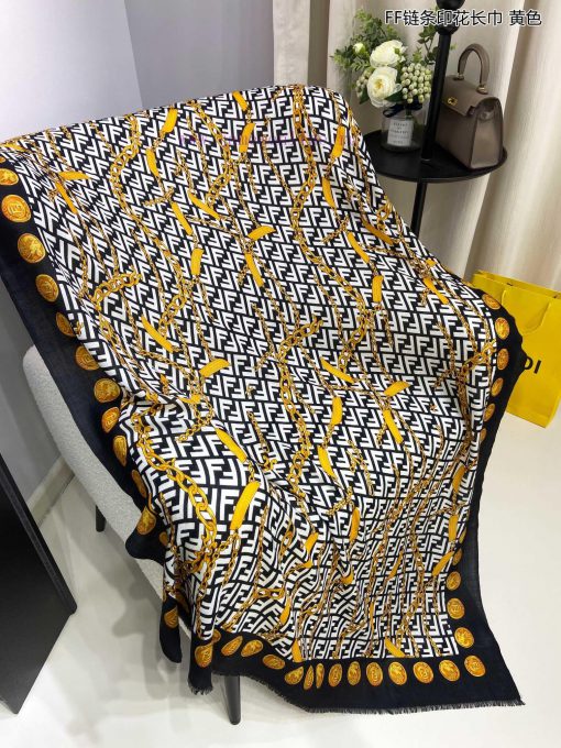 The new Fendi cashmere long scarf FF chain printed long scarf is highly recommended by VIPs.2ocmvg54 - Image 8