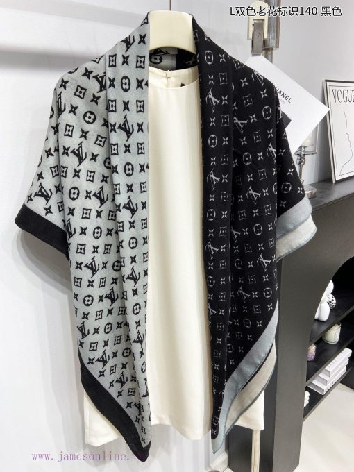 New Sincere Praise L Double Color Old Flower Logo 140 Cashmere Square Scarf, 2024 New Squared4yrcak3 - Image 13