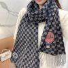 The Damier Graphite 12 Letters Petit Damier scarf is made of wool knit fabric and features aqyuiwllr