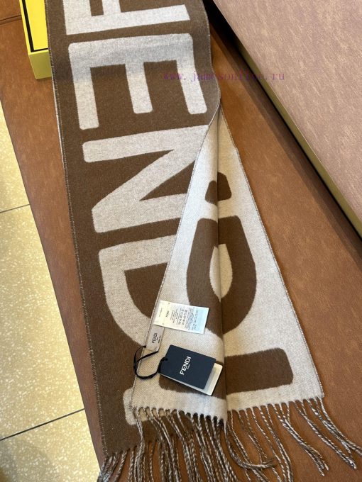 Fendi Color blocked Scarf, available for both men and women, FD only produces a few styles pr96i2cxb - Image 5