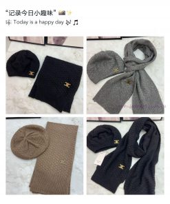 Ceilne set cashmere hat scarf set ️ Warm and super comfortable~Winter girl's anti-aging toold4apul0r