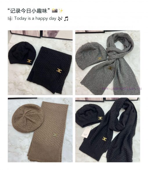 Ceilne set cashmere hat scarf set ️ Warm and super comfortable~Winter girl's anti-aging toold4apul0r
