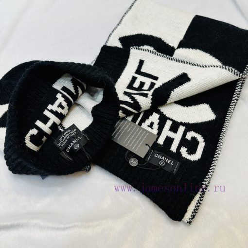 Chanel Hat and Scarf Set Made of Cashmere Material Official Website New Product Warm and Fasleq7a7f1 - Image 3