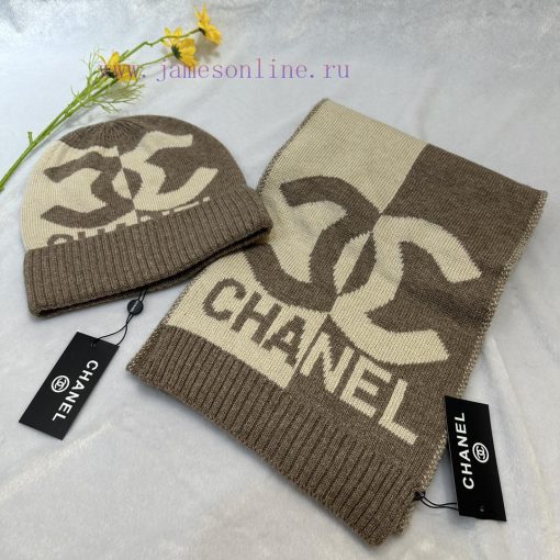 Chanel Hat and Scarf Set Made of Cashmere Material Official Website New Product Warm and Fasleq7a7f1 - Image 8