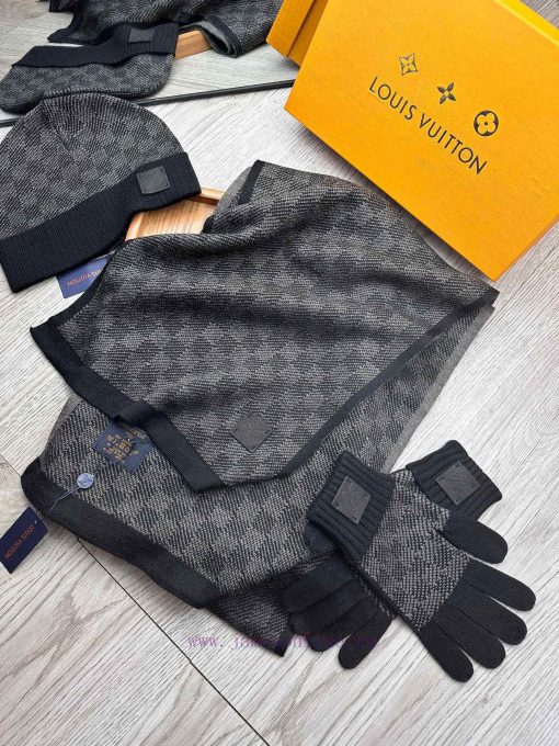 L's wool set hat scarf glove three piece set classic set hat warm and super comfortable~Wint2tzpq892 - Image 5