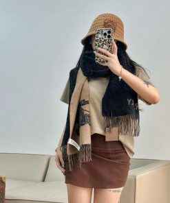 Burberry Double Color Double Jacquard Cashmere Scarf for Autumn/Winter 24, queued up to buy,x8flmdul
