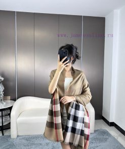 𝐁𝐮𝐫𝐛𝐞𝐫𝐫𝐲 Thousand Bird Grid Double sided Shawl100% cashmere 70 * 200cm large cashmere shawl w3lbz1pz