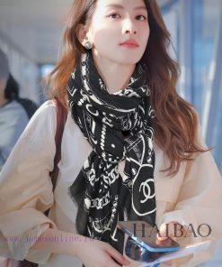 New Chanel Cashmere Scarf with Chanel Card Printed Scarf for VIP Recommendation: Hurry up, Htryymmyx