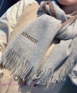 100% cashmere Hermes, high-end cashmere knitted scarf can be formal or casual, very classic 2qhgozsl