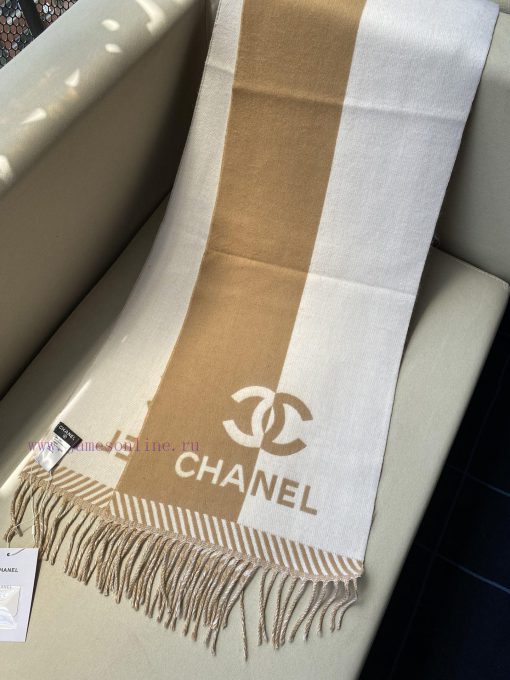CHAN * L 24A Wool Scarf 174 * 36cm 100% WoolA thin scarf with a soft touch, simple two tone raleaqne - Image 8