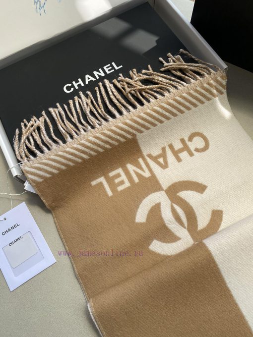 CHAN * L 24A Wool Scarf 174 * 36cm 100% WoolA thin scarf with a soft touch, simple two tone raleaqne - Image 9