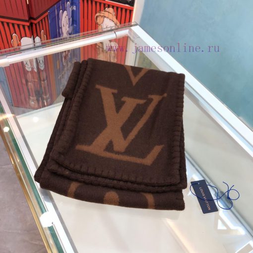 Coffee colorThe donkey brand Sweet Dreams scarf features a large Monogram jacquard weave on 812yrocg - Image 2