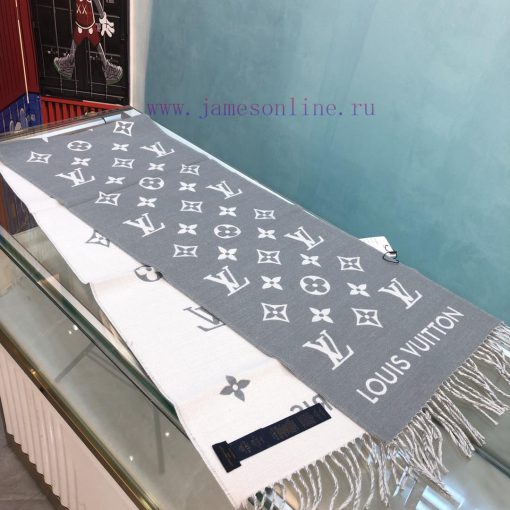 Double Eleven - LV Louis VuittonMen's official image, grey All About Monogram scarf eye-catc7o2jnhg7 - Image 8