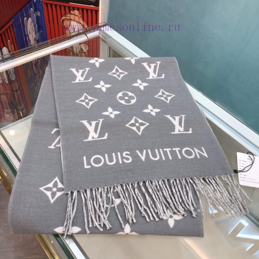 Double Eleven - LV Louis VuittonMen's official image, grey All About Monogram scarf eye-catc7o2jnhg7 - Image 12