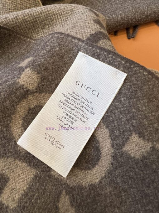 𝐆𝐮𝐜𝐜𝐢 New Big G Double sided Cashmere Scarf Coffee ColorSize45 * 200cm 100% cashmereG Home'sqgqoondh - Image 10