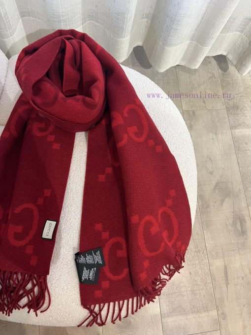 Gucci's' Life Red 'Scarf Belongs to You 🧣The rare color of the true red faith,Everyone shoul2ij9omno - Image 6