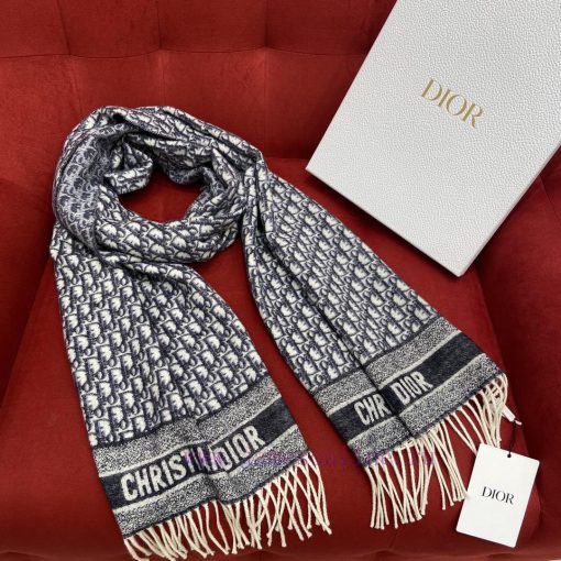 Blue 𝐃𝐈𝐎𝐑 Super classic cashmere scarf that is extremely difficult to buy in winter 🧣  Warm ormr6i8v - Image 4
