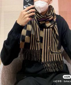 New synchronized Lvjia's new L-shaped checkerboard patterned long scarf unisex, LV Graphic s83by9lbt