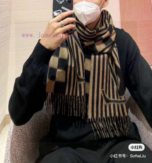 New synchronized Lvjia's new L-shaped checkerboard patterned long scarf unisex, LV Graphic s83by9lbt - Image 2