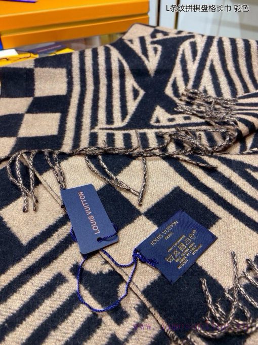 New synchronized Lvjia's new L-shaped checkerboard patterned long scarf unisex, LV Graphic s83by9lbt - Image 9