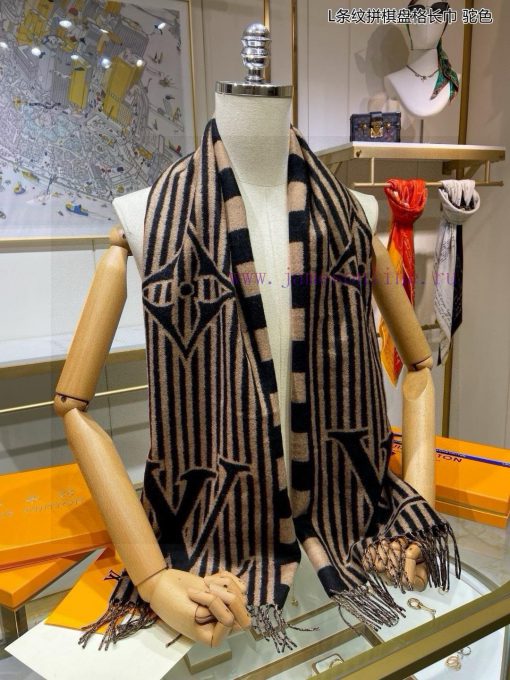 New synchronized Lvjia's new L-shaped checkerboard patterned long scarf unisex, LV Graphic s83by9lbt - Image 16