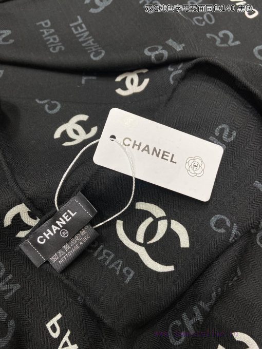 High end customized Chanel double-sided same color cashmere square scarf with double C solids5oh7flw - Image 25
