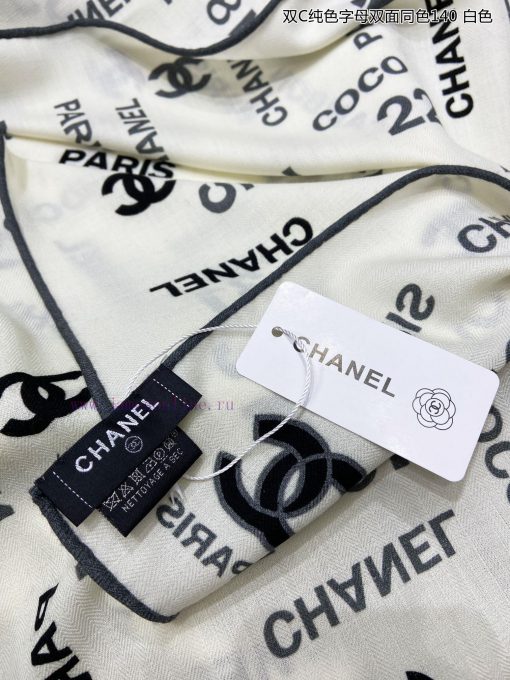 High end customized Chanel double-sided same color cashmere square scarf with double C solidqzfy2dvm - Image 25
