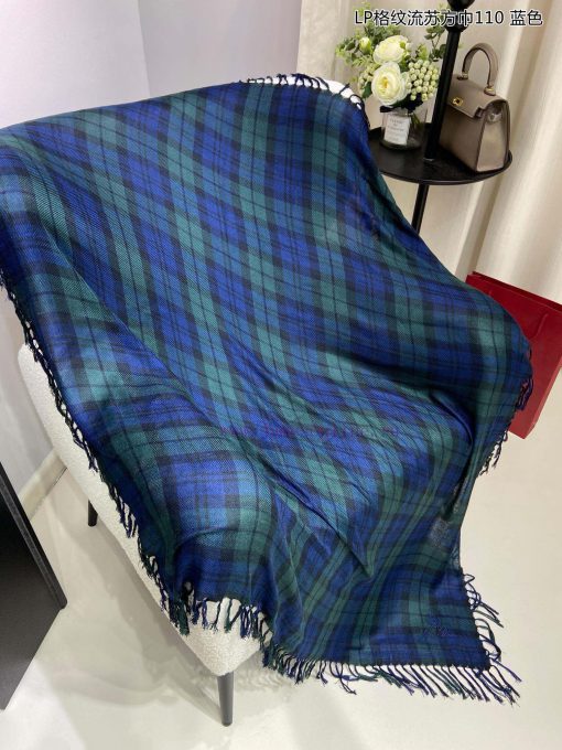 LP premium original single LP plaid fringe square scarf 110 ️ High end product ️ English cla9z2ae775 - Image 9
