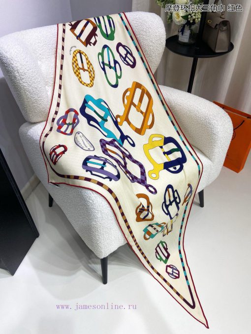 Newly released top of the line H Home modern buckle large triangle scarf multifunctional trif770zi1t - Image 17